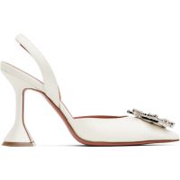 Amina Muaddi White Begum Sling Heels 252415F122001
