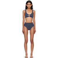 Hunza G Navy & White Nadine Bikini 252431F105011