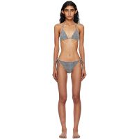 Hunza G Black & White Gingham Seersucker Sabrina Bikini 252431F105052