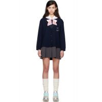 Im Sorry by Petra Collins SSENSE Exclusive Navy & White JennyFax Edition Cardigan Hoody Minidress 252437F052004