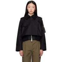 Sacai Black Cotton Gabardine x Nylon Twill Jacket 252445F063001