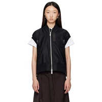 Sacai Black Nylon Twill Vest 252445F068000