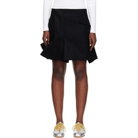 Sacai Black Wool Melton Miniskirt 252445F090001