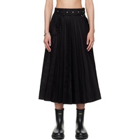 Sacai Black Cotton Gabardine Midi Skirt 252445F092000