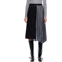 Sacai Black Wrap Denim Midi Skirt 252445F092018