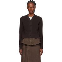 Sacai Brown Denim x Knit Cardigan 252445F095002