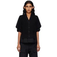 Sacai Black Suiting Mix Knit Cardigan 252445F095004