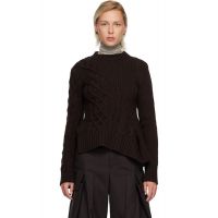 Sacai Brown Wool Knit Sweater 252445F096000