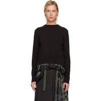 Sacai Brown Paisley Print & Wool Knit Sweater 252445F096008