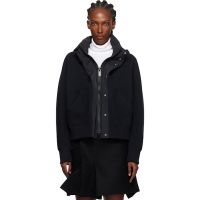 Sacai Black Sponge Sweat x Grosgrain Hoodie 252445F097006