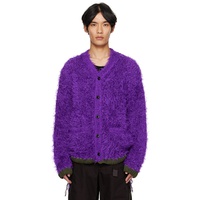 Sacai Purple Furry Knit Cardigan 252445M200003