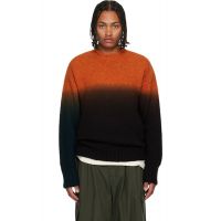 Sacai Orange & Brown Garment Dye Wool Knit Sweater 252445M201006