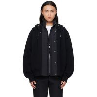 Sacai Black Sponge Sweat & Grosgrain Hoodie 252445M202024