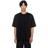 Sacai Black Poplin & Cotton Jersey T-shirt 252445M213039