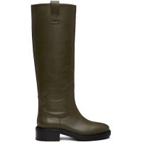 Aeyde Khaki Henry Leather Knee-High Boots 252454F115013