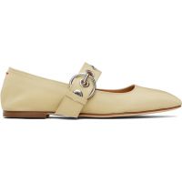 Aeyde Beige Uma Eyelet Mary-Jane Ballerina Flats 252454F118000