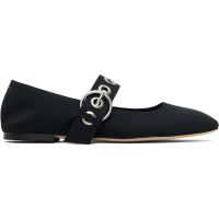 Aeyde Black Uma Eyelet Mary-Jane Ballerina Flats 252454F118002
