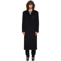 Loulou de Saison Black Rosco Double Breasted Long Coat 252473F059004