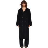 Loulou de Saison Black Borneo LDS Wool Drap Coat 252473F059007