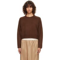 Loulou de Saison Brown Bruzzi LDS Boxy Cashmere Sweater 252473F096010