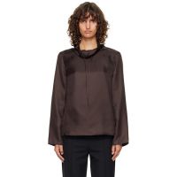 Loulou de Saison Brown Cyna Silk Blouse 252473F107003