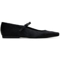 Loulou de Saison Black Leone Pony-Effect Leather Flats 252473F118000