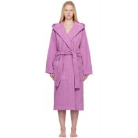 Tekla Pink Terry Hooded Bathrobe 252482F077008