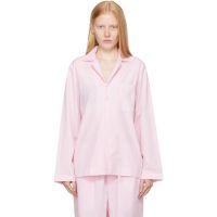 Tekla Pink Poplin Long-Sleeved Pyjama Shirt 252482F079002