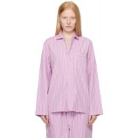 Tekla Pink Poplin Long-Sleeved Pyjama Shirt 252482F079006