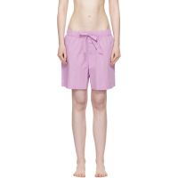 Tekla Pink Poplin Pyjama Shorts 252482F079013