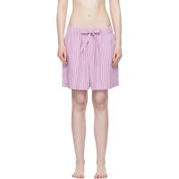 Tekla Pink Poplin Pyjama Shorts 252482F079039