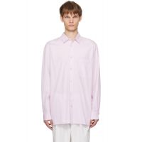 Tekla Pink Poplin Long Sleeve Pyjama Shirt 252482M218004