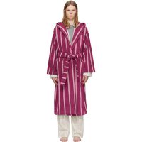 Tekla Burgundy Terry Hooded Bathrobe 252482M219010