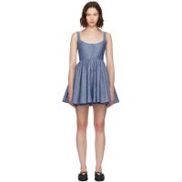 ALAIA Blue Chambray Skater Minidress 252483F052006