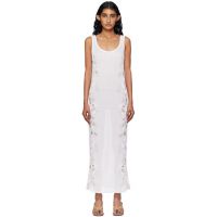 ALAIA White Guipure Lace Flower Midi Dress 252483F054002