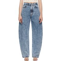 ALAIA Blue High Waisted Round Jeans 252483F069004