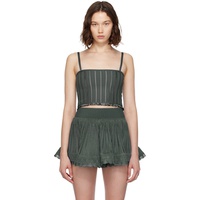 ALAIA Gray Crinoline Knit Tank Top 252483F111001