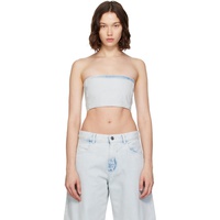 ALAIA Blue Bustier Denim Top 252483F111004