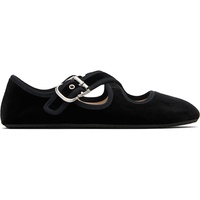 ALAIA Black Criss Cross Velvet Ballerina Flats 252483F118002