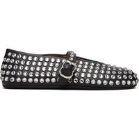 ALAIA Black Strass Lambskin Ballerina Flats 252483F118003