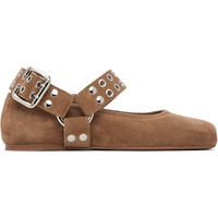 ALAIA Brown Biker Ballerina Flats 252483F118017