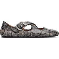 ALAIA Black & White Criss Cross Snake Ballerina Flats 252483F118021