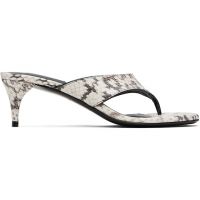 ALAIA White Thong Elaphe Leather Mule Sandals 252483F125000