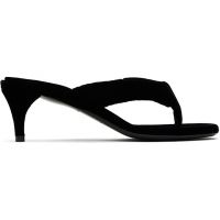 ALAIA Black Velvet Tong Mules 252483F125008