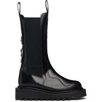 Toga Pulla SSENSE Exclusive Black Mid Calf Leather Chelsea Boots 252492F114000