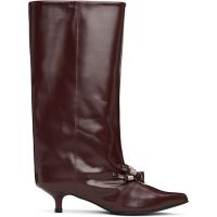 Toga Pulla Burgundy Leather Tall Boots 252492F115004