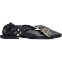 Toga Pulla Black Cross Strap Ballerina Flats 252492F118001
