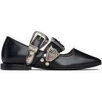 Toga Pulla Black Leather Ballerina Flats 252492F118008