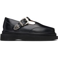 Toga Pulla Black T-Bar Mary Jane Loafers 252492F121006