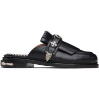 Toga Pulla Black Hard Leather Slip-on Loafers 252492F121012
